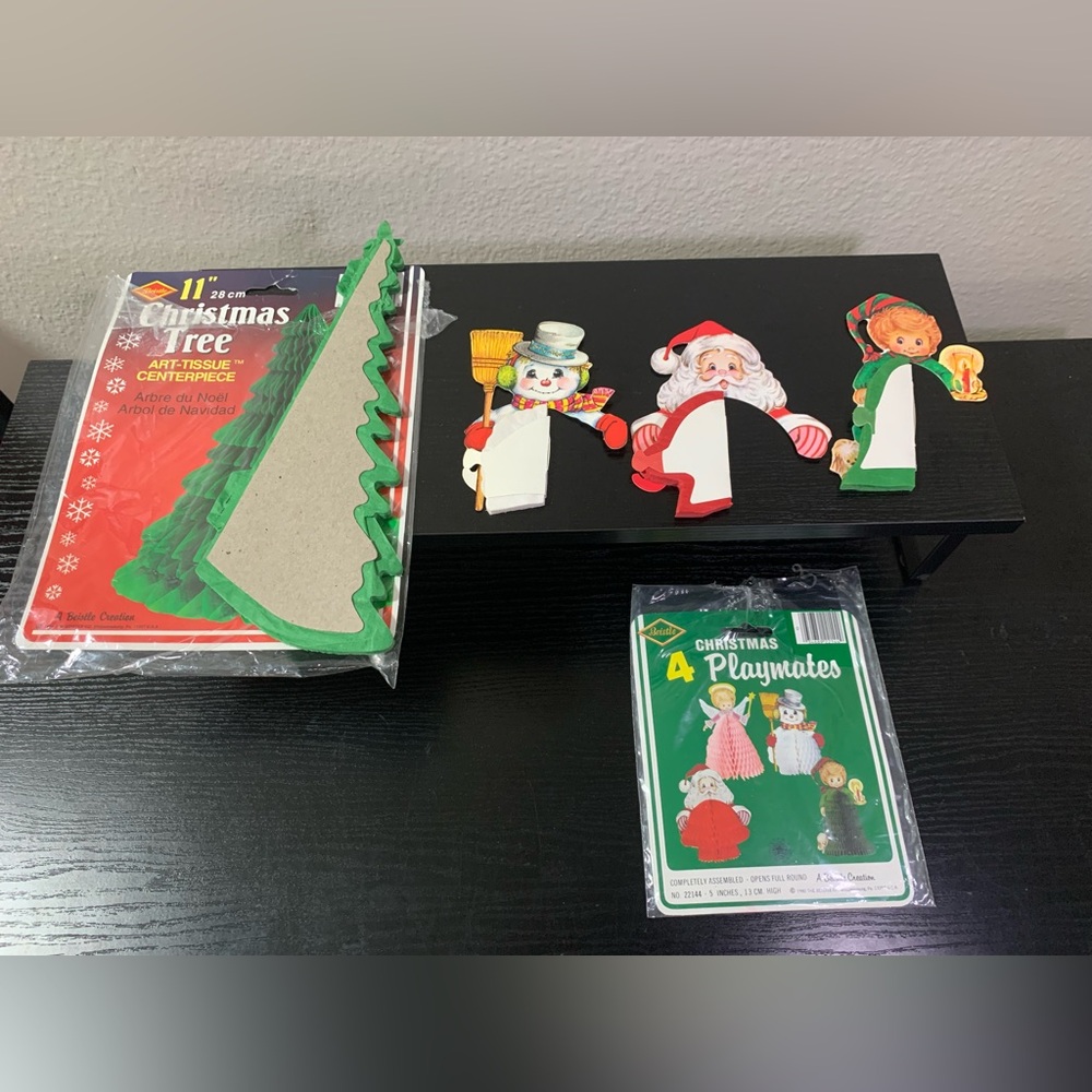 Beistle Co Vintage Christmas Decoration Lot of 5 1980s